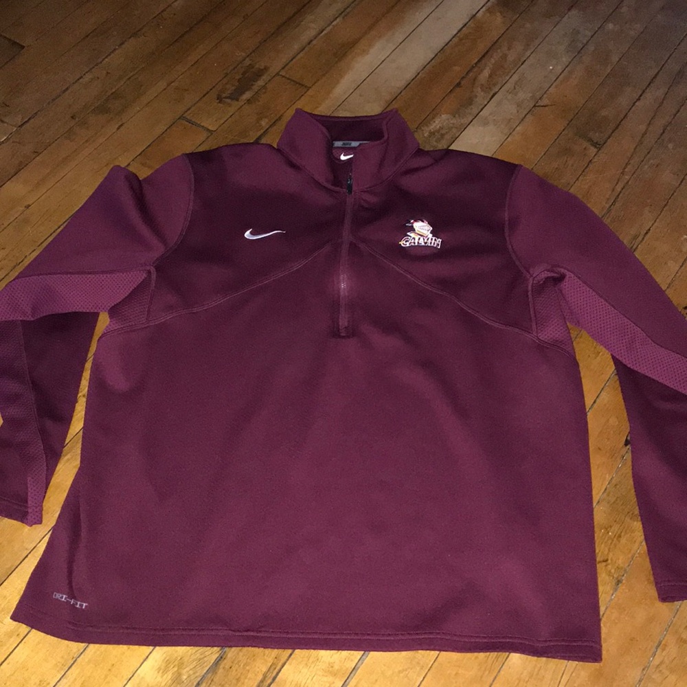 Nike Men's Maroon Lightweight Quarter-Zip Shirt Jacket Calvin Knights EUC